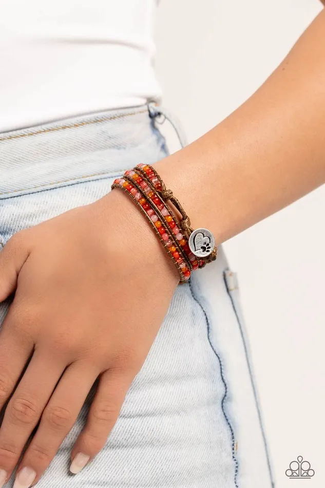 Paparazzi Jewelry Bracelets Paparazzi Bracelet PAWsitive Thinking Orange