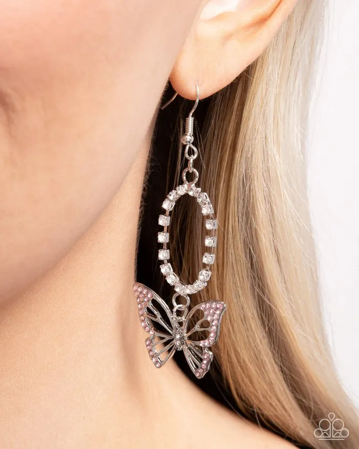 Paparazzi Jewelry Earrings Paparazzi Earring Aerial Avenue Pink