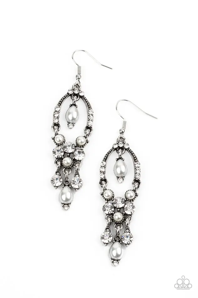 Paparazzi Jewelry Earrings Paparazzi Earring Back In The Spotlight White Paparazzi Jewelry Earrings Paparazzi Earring Back In The Spotlight White