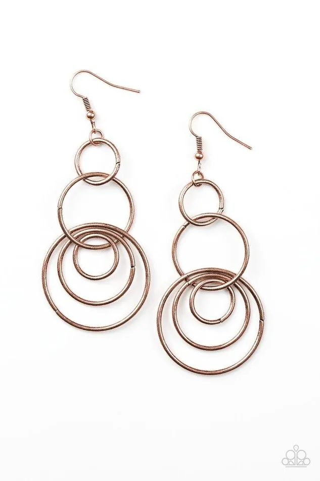 Paparazzi Jewelry Earrings Paparazzi Earring Chic Circles Copper