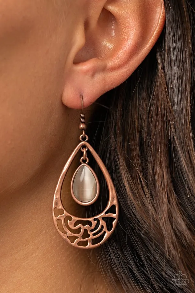 Paparazzi Jewelry Earrings Paparazzi Earring DEW You Feel Me Copper