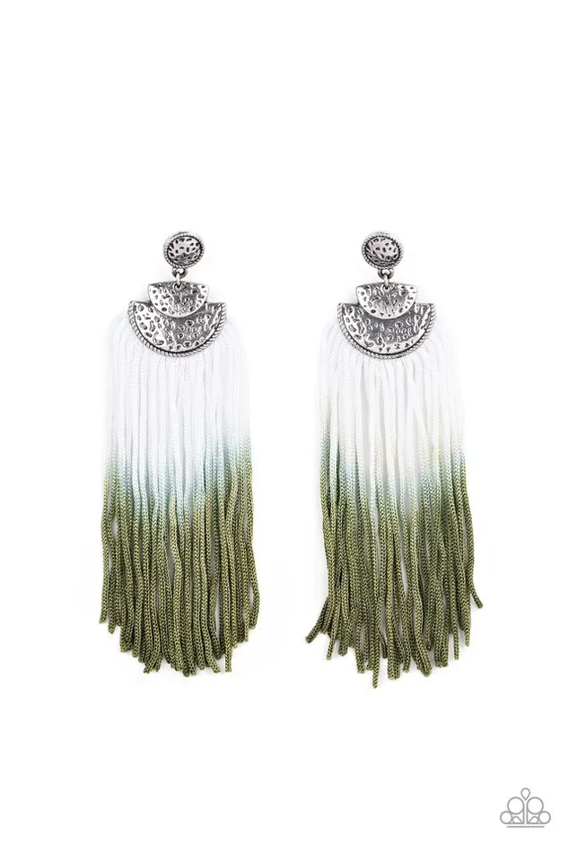 Paparazzi Jewelry Earrings Paparazzi Earring DIP It Up Green Paparazzi Jewelry Earrings Paparazzi Earring DIP It Up Green