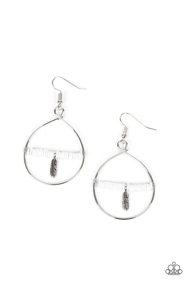 Paparazzi Jewelry Earrings Paparazzi Earring Free Bird Freedom White