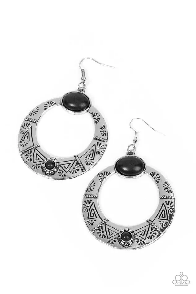 Paparazzi Jewelry Earrings Paparazzi Earring Garden Glyphs Black Paparazzi Jewelry Earrings Paparazzi Earring Garden Glyphs Black