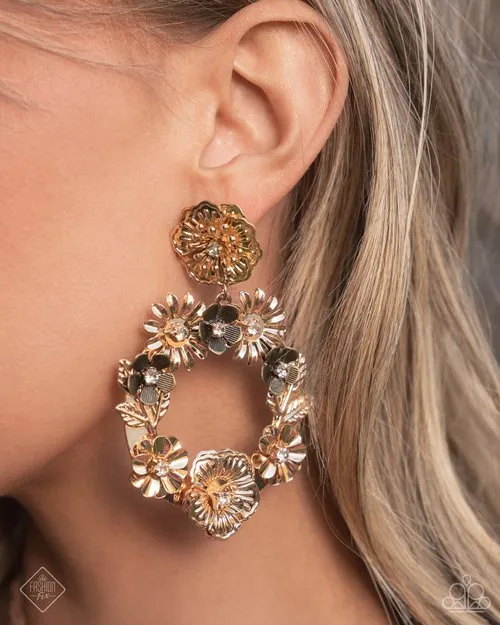 Paparazzi Jewelry Earrings Paparazzi Earring Graceful Garden Gold