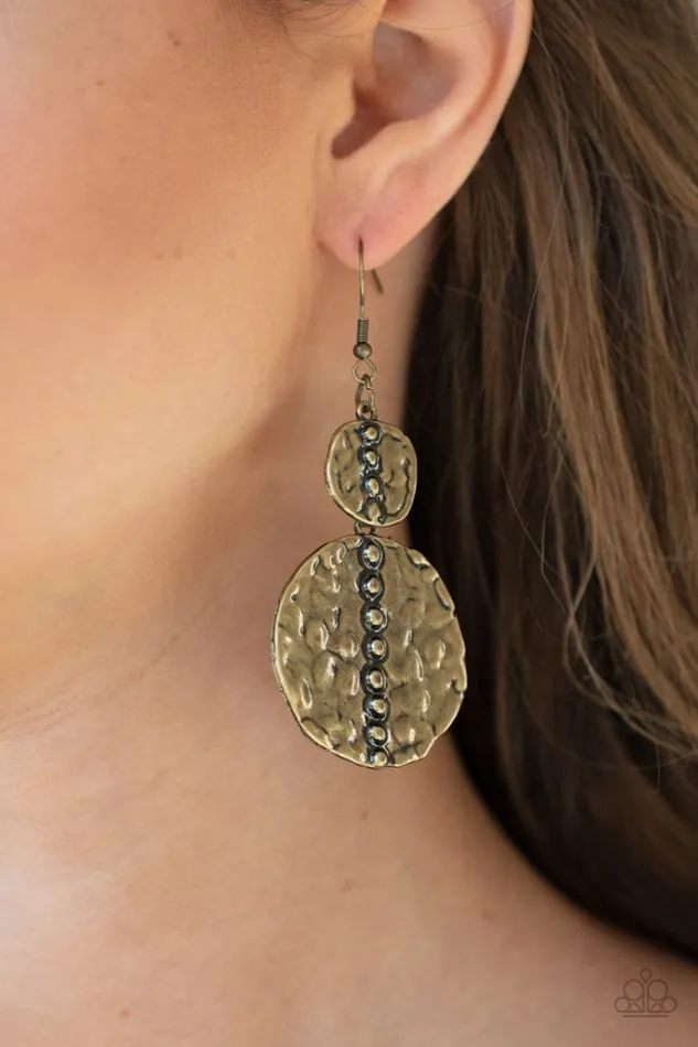 Paparazzi Jewelry Earrings Paparazzi Earring Metro Metalhead Brass