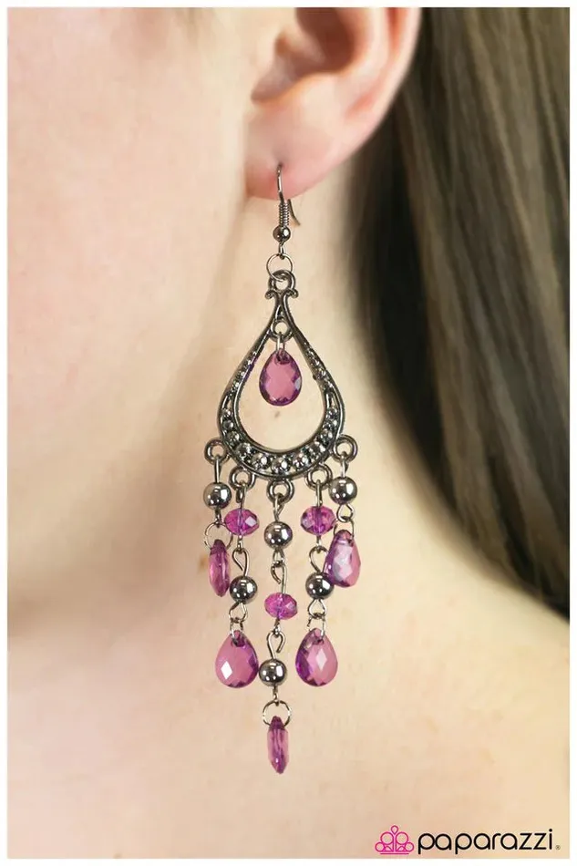 Paparazzi Jewelry Earrings Paparazzi Earring Moulin Rouge Purple