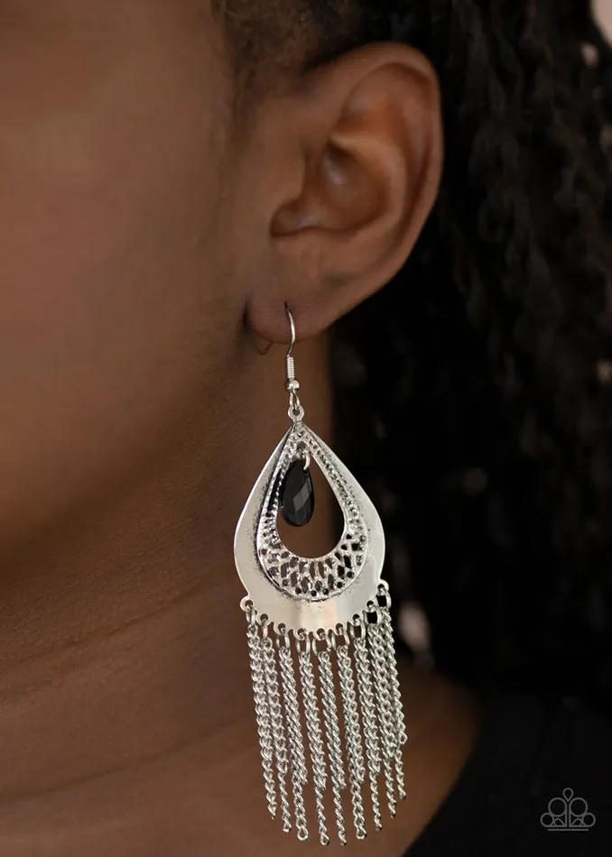 Paparazzi Jewelry Earrings Paparazzi Earring Scattered Storms Black