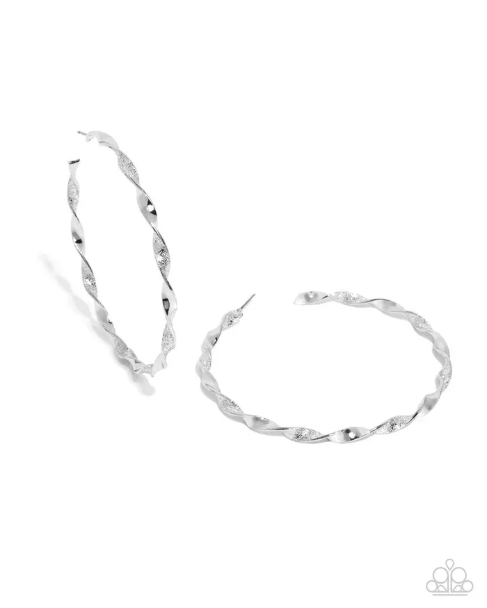 Paparazzi Jewelry Earrings Paparazzi Earring Steady Spirals Silver Paparazzi Jewelry Earrings Paparazzi Earring Steady Spirals Silver