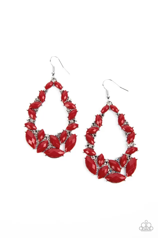 Paparazzi Jewelry Earrings Paparazzi Earring Tenacious Treasure Red