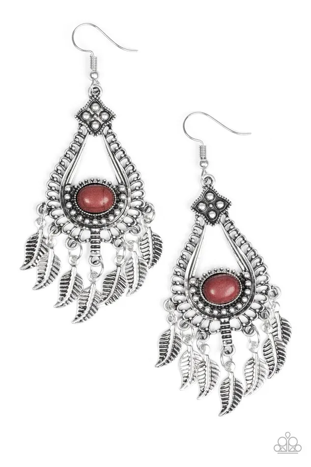 Paparazzi Jewelry Earrings Paparazzi Earring The FLIGHT Of Your Life Brown