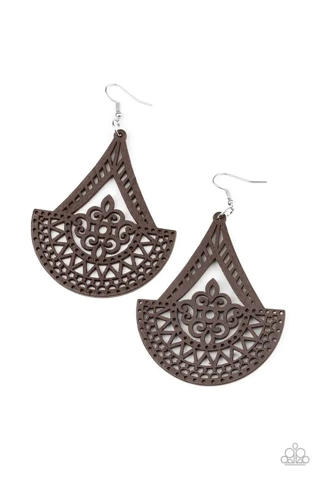 Paparazzi Jewelry Earrings Paparazzi Earring Tiki Sunrise Brown