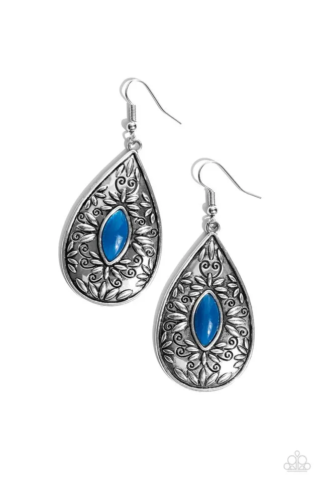 Paparazzi Jewelry Earrings Paparazzi Earring Two PERENNIALS in a Pod Blue Paparazzi Jewelry Earrings Paparazzi Earring Two PERENNIALS in a Pod Blue