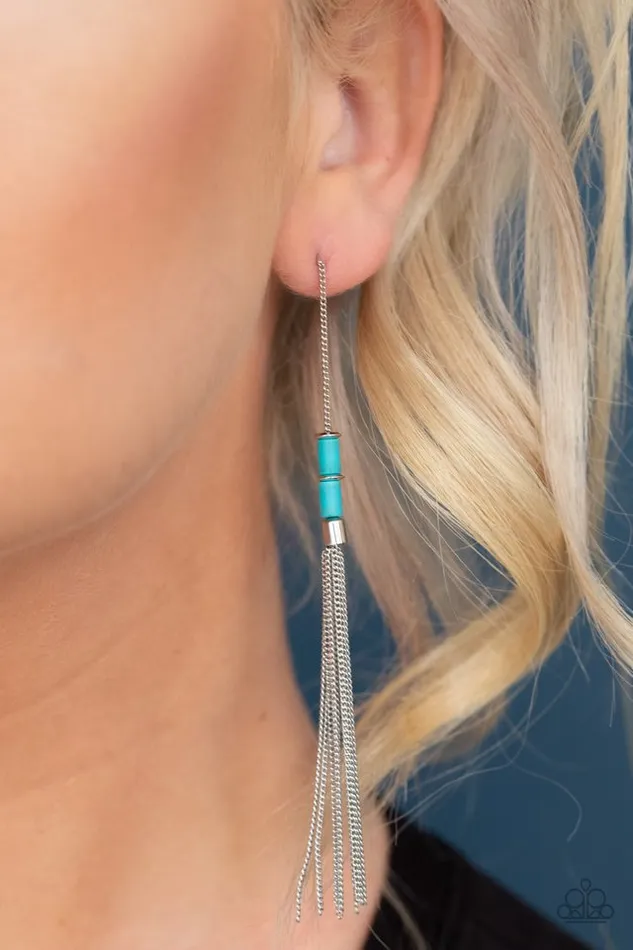 Paparazzi Jewelry Earrings Paparazzi Earring Windblown Blue
