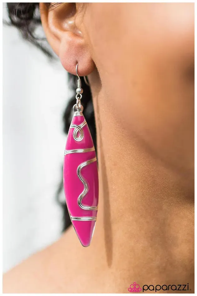 Paparazzi Jewelry Earrings Paparazzi Earring Without A Paddle Pink