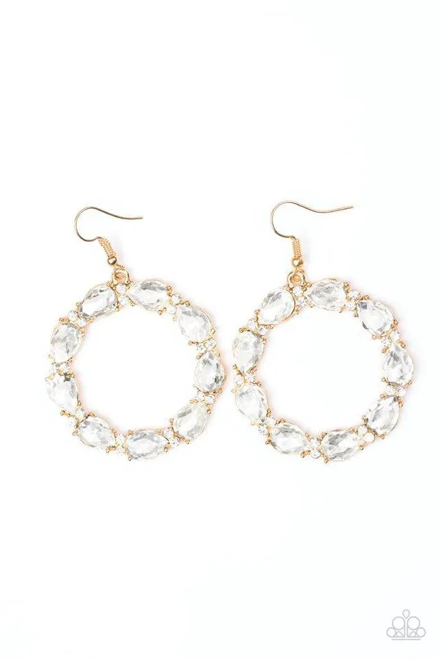Paparazzi Jewelry Earrings Paparazzi Earrings Ring Around The Rhinestones Gold Paparazzi Jewelry Earrings Paparazzi Earrings Ring Around The Rhinestones Gold