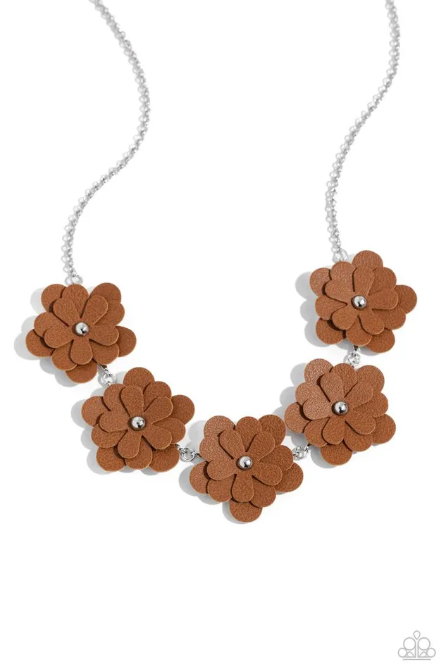 Paparazzi Jewelry Necklaces Paparazzi Necklace Balance of FLOWER Brown Paparazzi Jewelry Necklaces Paparazzi Necklace Balance of FLOWER Brown