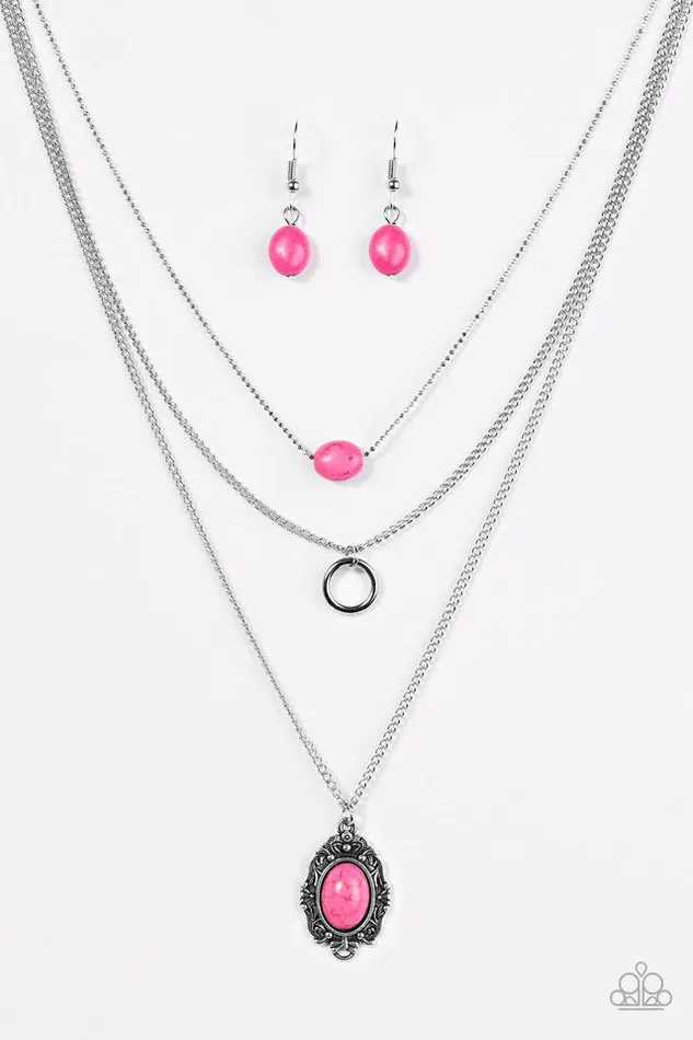 Paparazzi Jewelry Necklaces Paparazzi Necklace Canyon Cavalier Pink