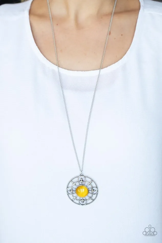 Paparazzi Jewelry Necklaces Paparazzi Necklace Celestial Compass Yellow
