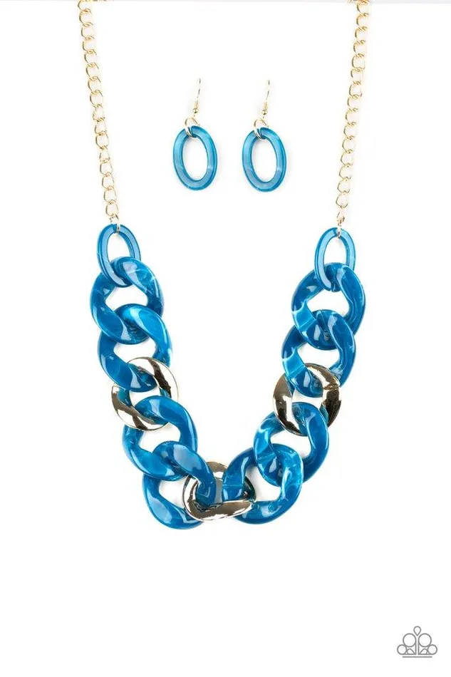 Paparazzi Jewelry Necklaces Paparazzi Necklace I Have A HAUTE Date Blue