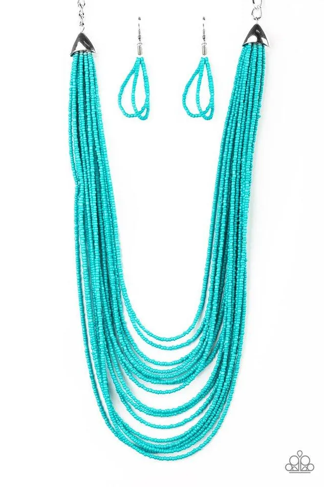 Paparazzi Jewelry Necklaces Paparazzi Necklace Peacefully Pacific Blue