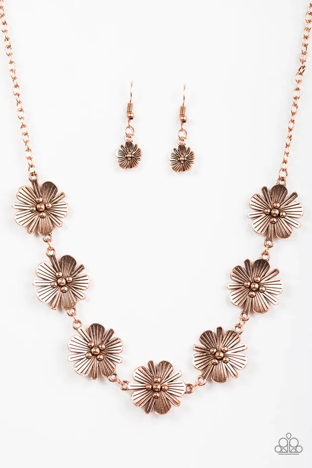 Paparazzi Jewelry Necklaces Paparazzi Necklace Poppin Poppies Copper