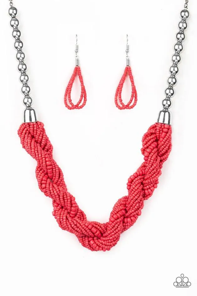 Paparazzi Jewelry Necklaces Paparazzi Necklace Savannah Surfin Orange