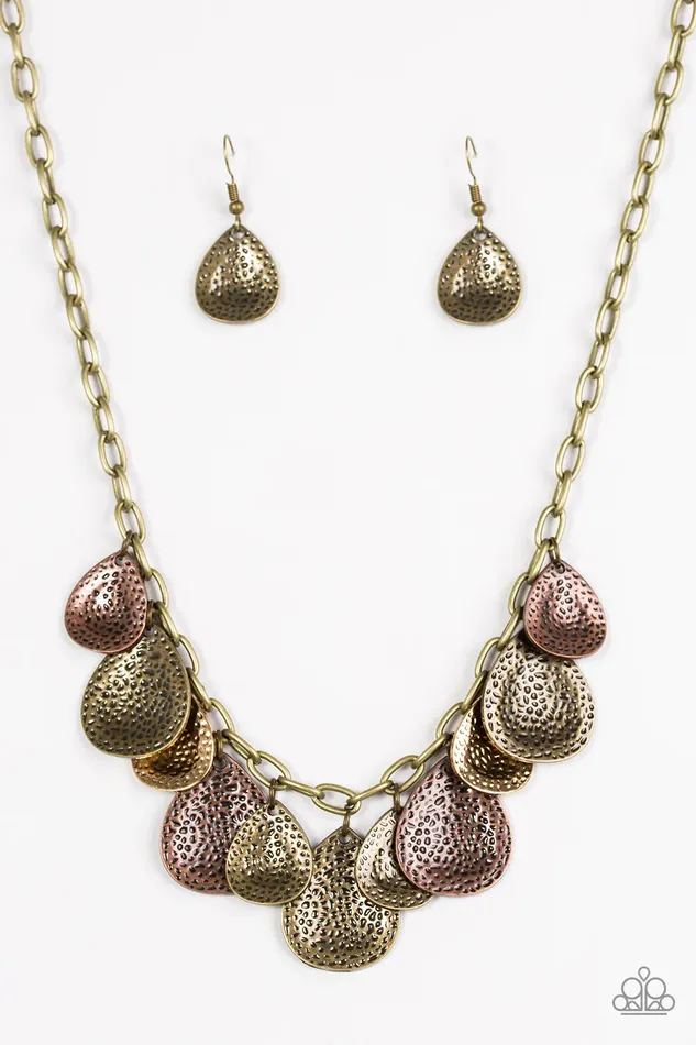 Paparazzi Jewelry Necklaces Paparazzi Necklace Storm Goddess Brass
