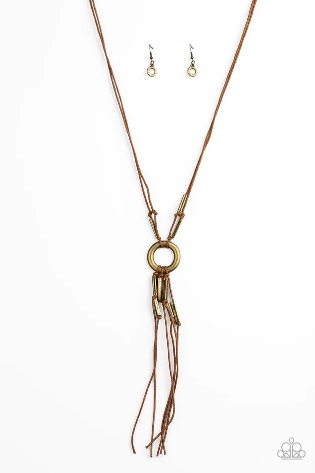 Paparazzi Jewelry Necklaces Paparazzi Necklace Tasseled Trinket Brass
