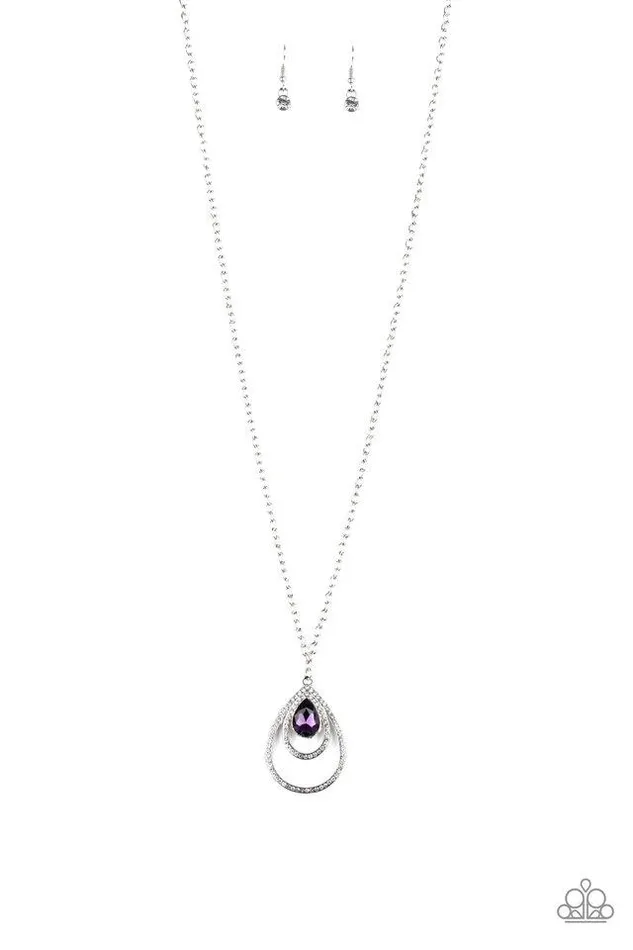 Paparazzi Jewelry Necklaces Paparazzi Necklace Teardrop Drama Purple