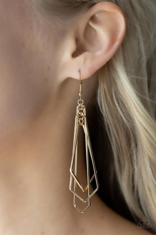 Paparazzi Jewelry Paparazzi Earring Shape Shifting Shimmer Gold Earrings