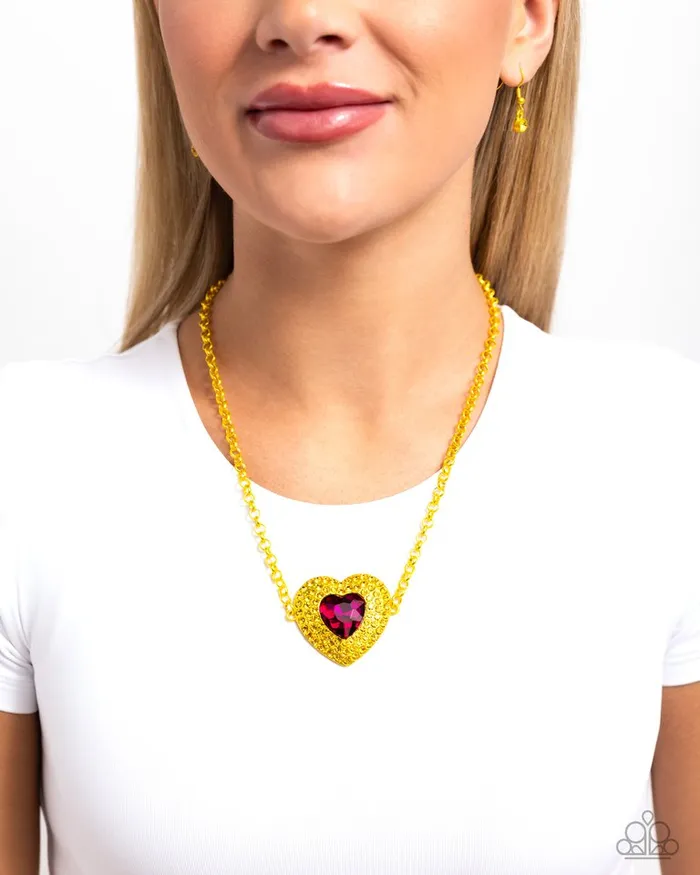 Paparazzi Jewelry Paparazzi Necklace Locket Leisure Yellow Necklaces