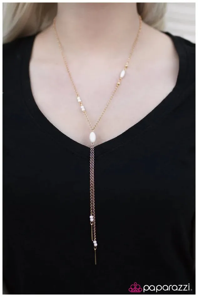 Paparazzi Necklace A Double Shot Gold Paparazzi Jewelry Necklaces