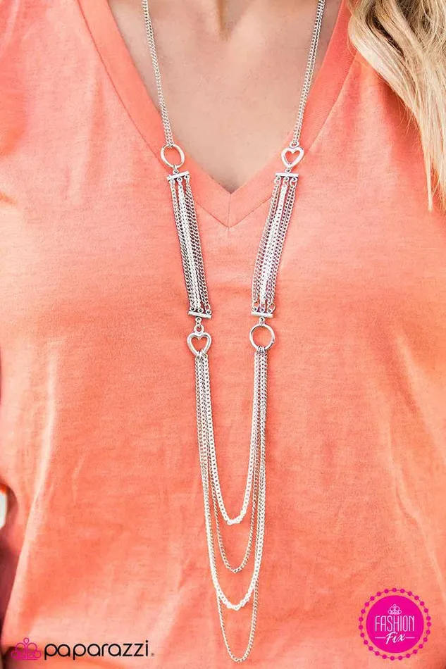 Paparazzi Necklace A Good Man Is HEART To Find White Paparazzi Jewelry Necklaces