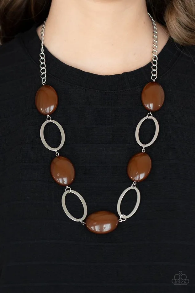 Paparazzi Necklace Beachside Boardwalk Brown Paparazzi Jewelry Necklaces