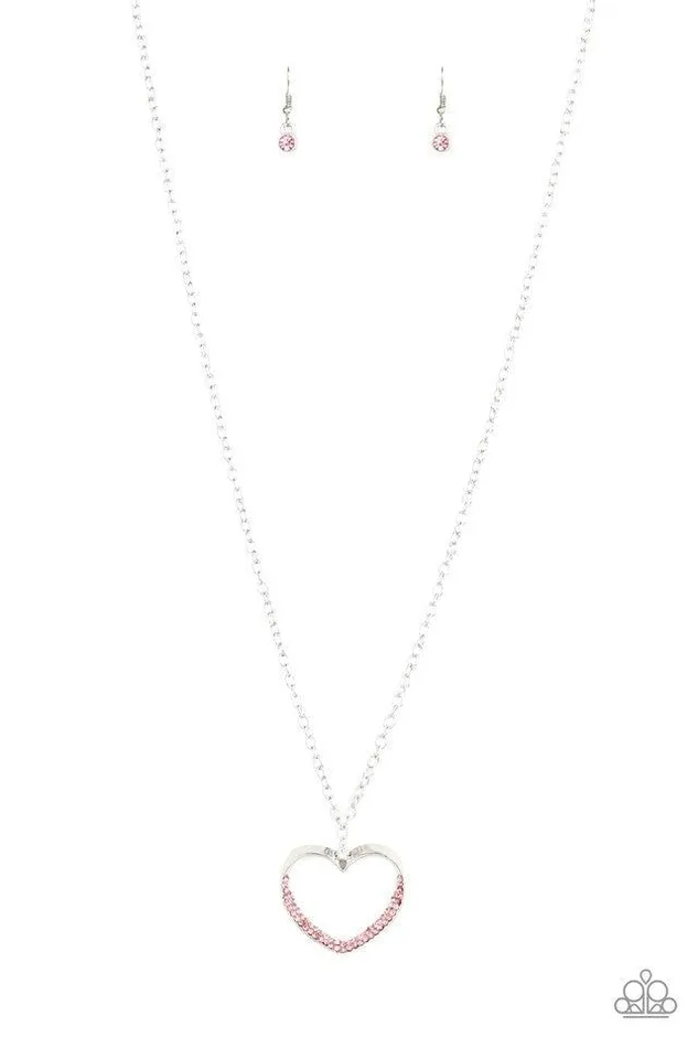 Paparazzi Necklace Bighearted Pink Paparazzi Jewelry Necklaces