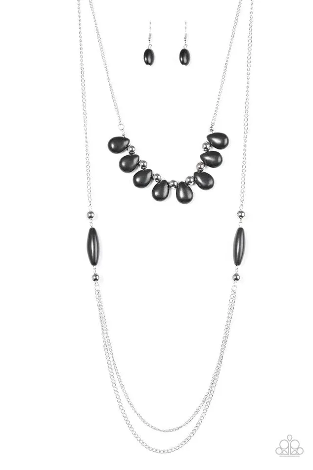 Paparazzi Necklace Call Me Mother Nature Black Paparazzi Jewelry Necklaces