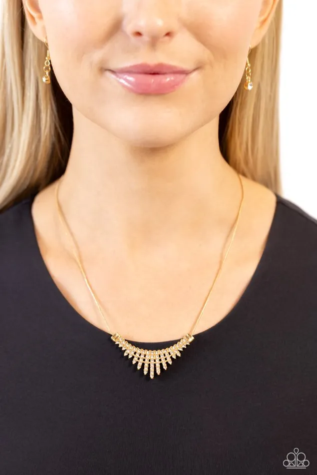 Paparazzi Necklace Dramatic Diadem Gold Paparazzi Jewelry Necklaces
