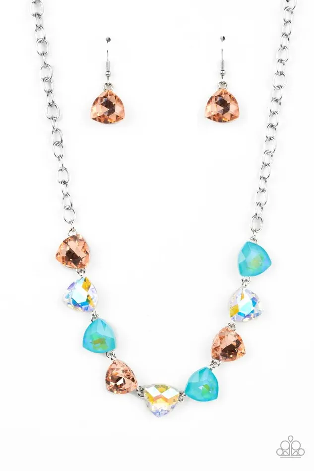 Paparazzi Necklace Dreamy Drama Orange Paparazzi Jewelry Necklaces