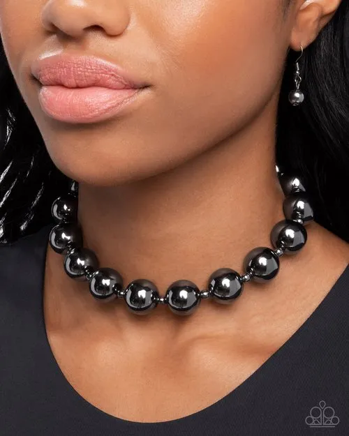 Paparazzi Necklace Flattery Will Get You Everywhere Black Paparazzi Jewelry Necklaces