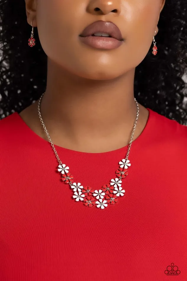 Paparazzi Necklace Floral Fever Red Paparazzi Jewelry Necklaces