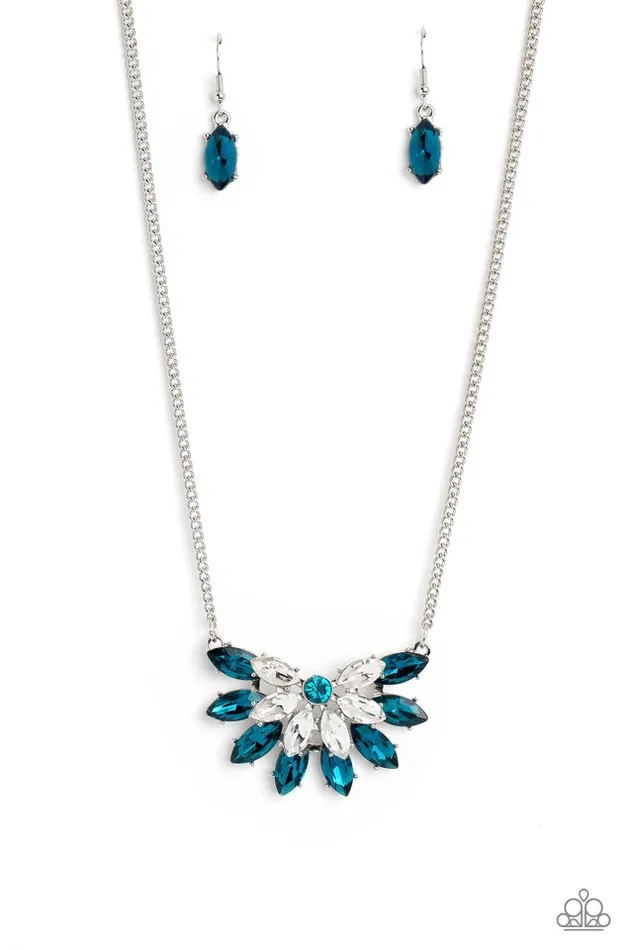Paparazzi Necklace Frosted Florescence Blue Paparazzi Jewelry Necklaces