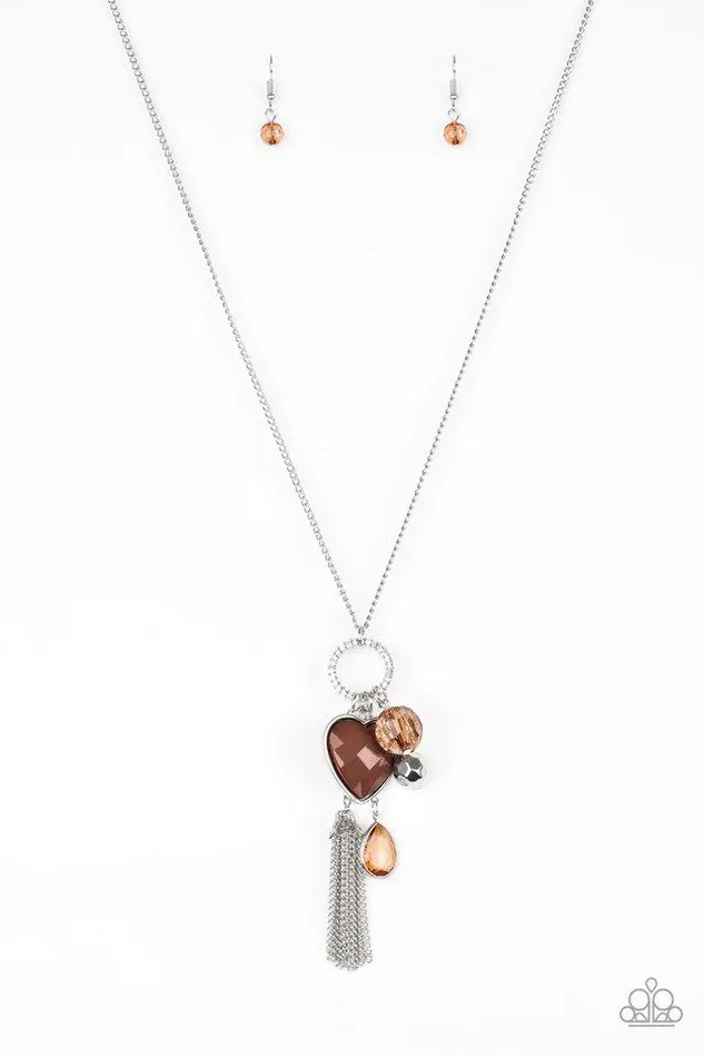 Paparazzi Necklace Haute Heartbreaker Brown Paparazzi Jewelry Necklaces