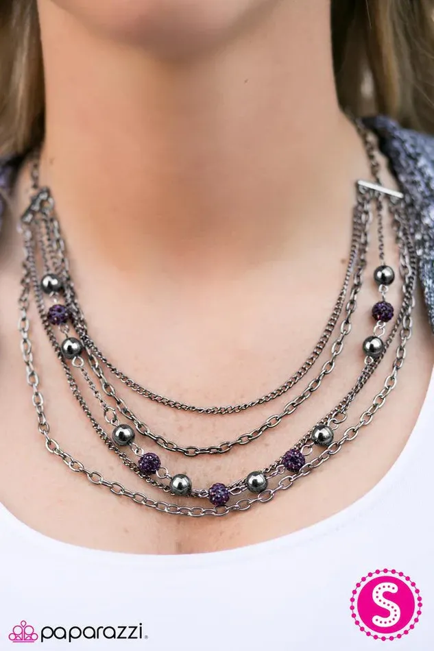 Paparazzi Necklace Hell On HEELS Purple Paparazzi Jewelry Necklaces