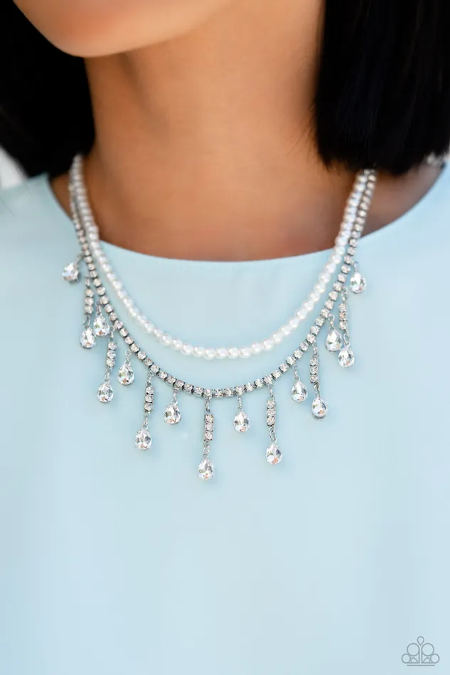 Paparazzi Necklace Lessons in Luxury White Paparazzi Jewelry Necklaces