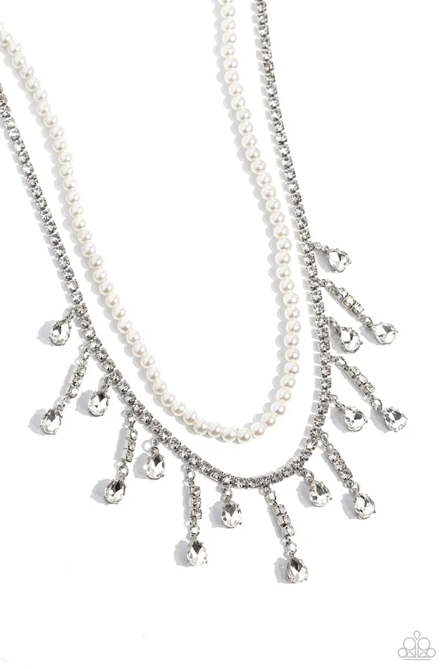 Paparazzi Necklace Lessons in Luxury White Paparazzi Jewelry Necklaces
