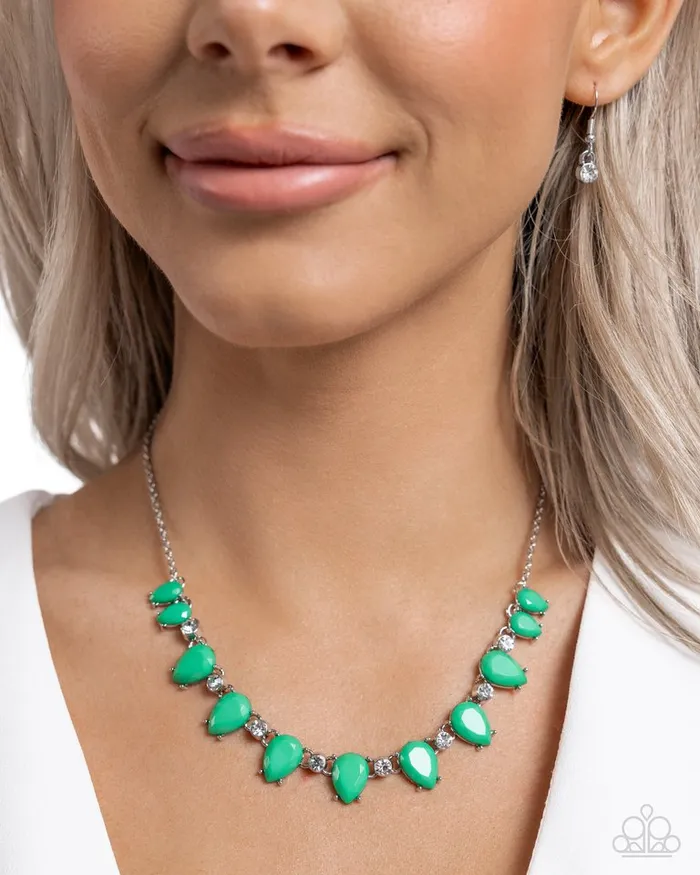Paparazzi Necklace Malibu Marvel Green Paparazzi Jewelry Necklaces