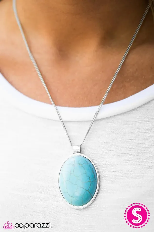 Paparazzi Necklace Mountain View Blue Paparazzi Jewelry Necklaces