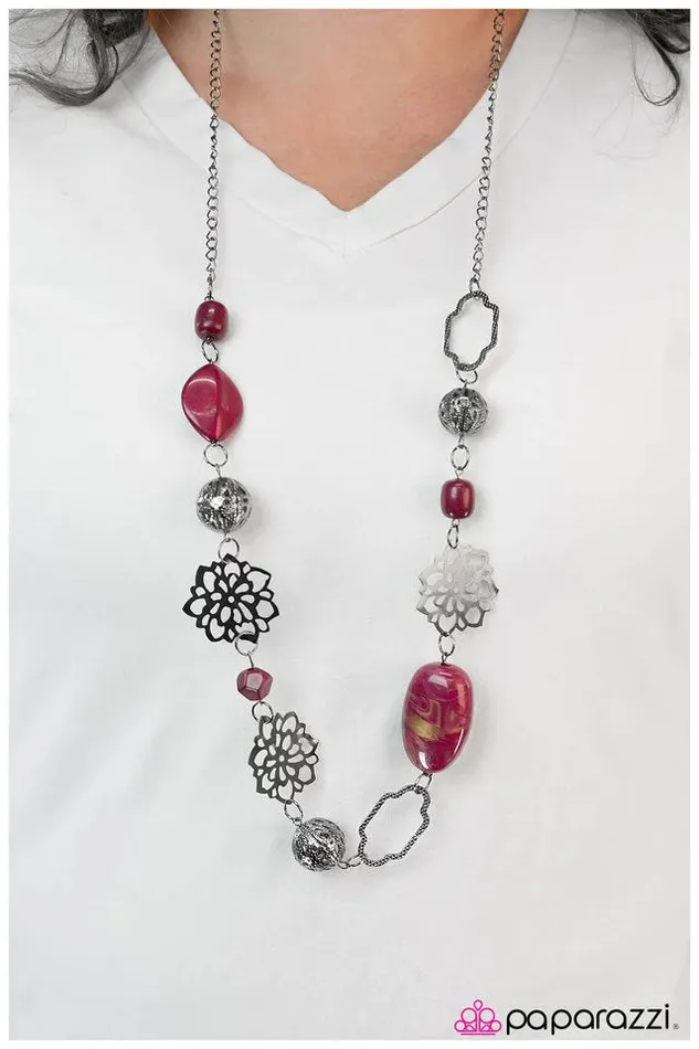 Paparazzi Necklace Not Your Average Wallflower Pink Paparazzi Jewelry Necklaces