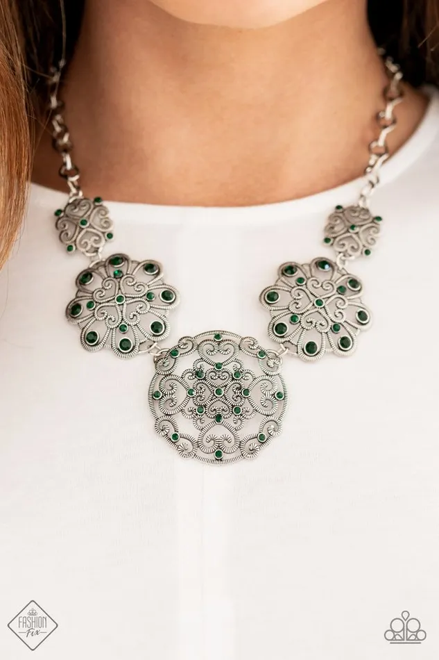 Paparazzi Necklace Royally Romantic Green Paparazzi Jewelry Necklaces